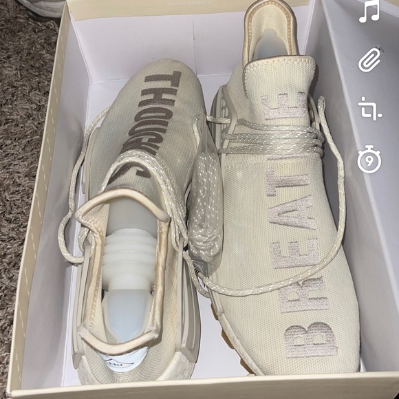Size 13 creme adidas human races Biloxi Mississippi prefer local pickup